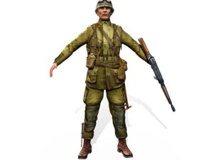 wwii american soldier 3D Model