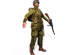 wwii american soldier 3D 模型