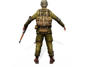 wwii american soldier 3D 模型