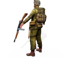 wwii american soldier 3D 模型
