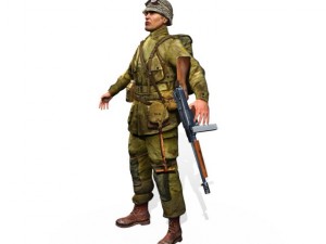 wwii american soldier 3D 模型
