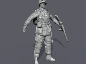 wwii american soldier 3D 模型