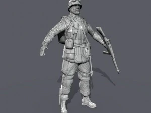 wwii american soldier 3D Model