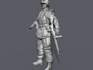 wwii american soldier 3D 模型
