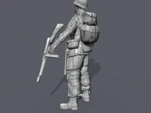 wwii american soldier 3D Model