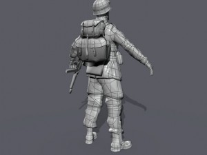 wwii american soldier 3D 模型