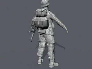 wwii american soldier 3D Model