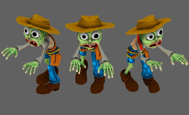 toon cowboy zombie character 3D Model .c4d .max .obj .3ds .fbx .stl .blend 
