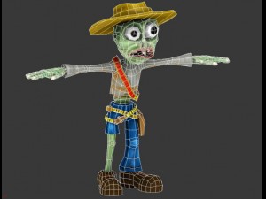 toon cowboy zombie character Modelo 3D