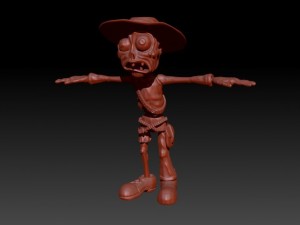 toon cowboy zombie character Modelo 3D