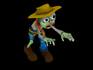 toon cowboy zombie character Modelo 3D