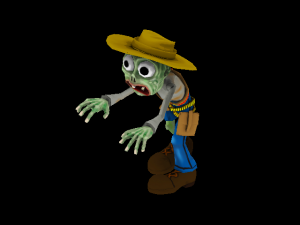 toon cowboy zombie character Modelo 3D