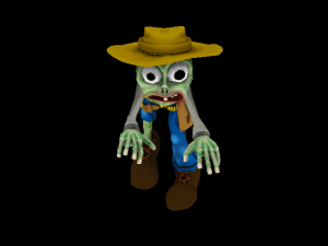 toon cowboy zombie character Modelo 3D