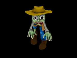 toon cowboy zombie character 3D Model