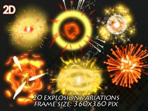 2d explosion animations pack Modello 3D