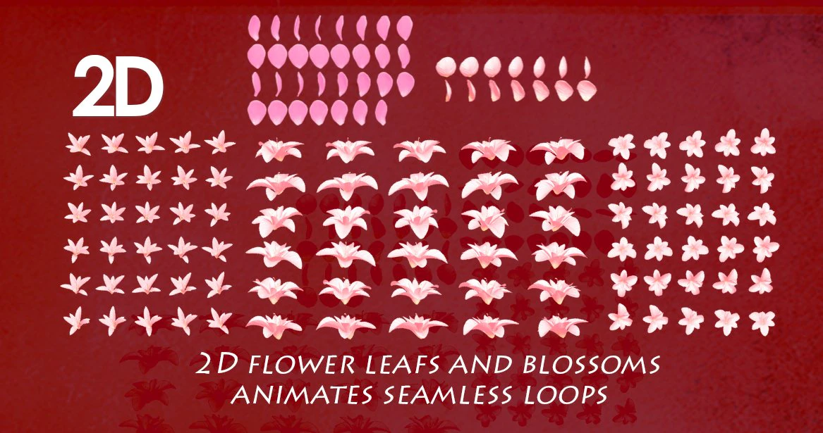 flowers leafs and blossoms 3D Model .c4d .max .obj .3ds .fbx .stl .blend 