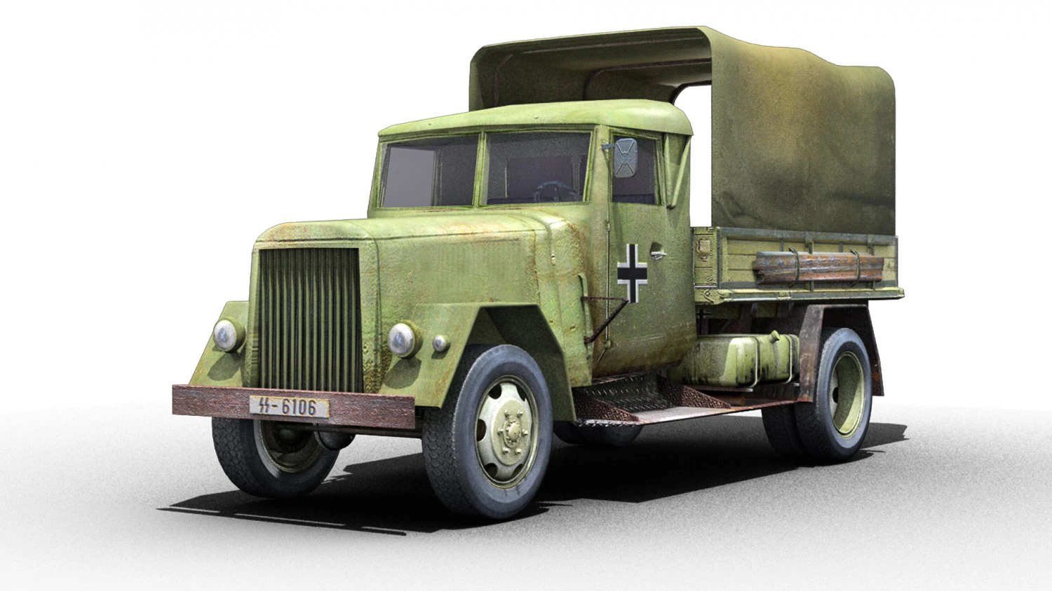 wwii german henschel truck 3D Model .c4d .max .obj .3ds .fbx .stl .blend 