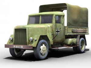 wwii german henschel truck 3D 모델