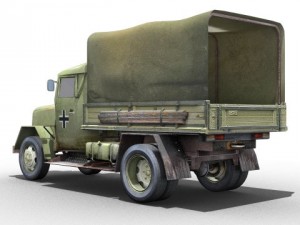 wwii german henschel truck 3D Model