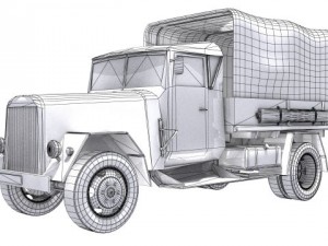 wwii german henschel truck 3D Model