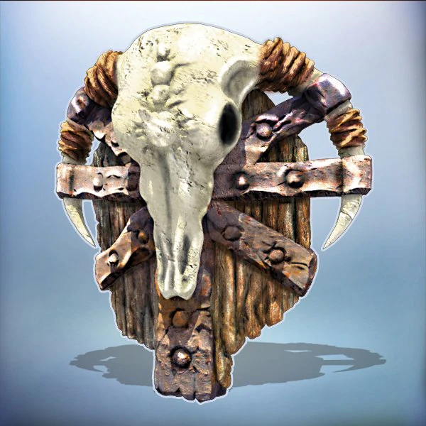 fantasy orcish shield 3D Model .c4d .max .obj .3ds .fbx .stl .blend