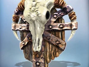 фэнтезийный оркский щит 3D Модель