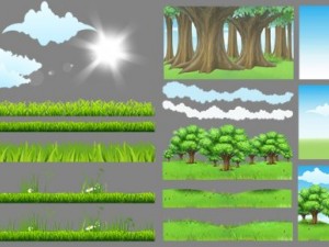 2d toon forest map elements CG Textures