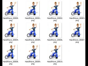 2D персонаж гонщика BMX 3D Модель