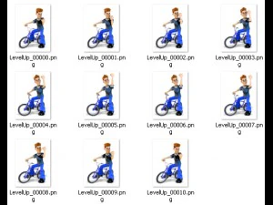 2d bmx rider character 3D Model