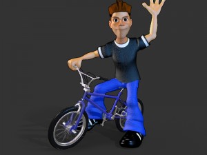 2d bmx rider character 3D मॉडल