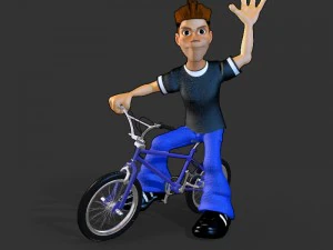2d bmx rider character 3D Model