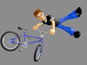2d bmx rider character 3D Model