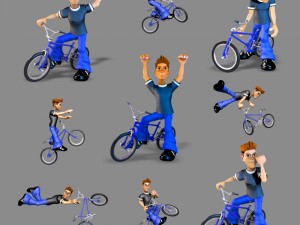 2d bmx rider character 3D मॉडल