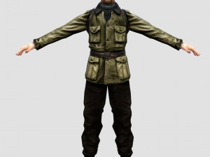 wwii partisan 3d character 3D मॉडल