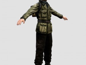 wwii partisan 3d character 3D मॉडल