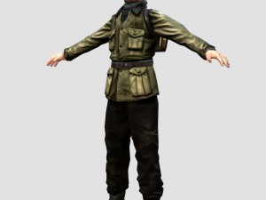 wwii partisan 3d character 3D मॉडल