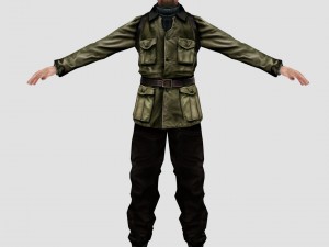 wwii partisan 3d character 3D मॉडल