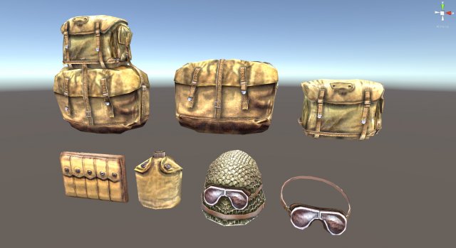 soldier accessories 3D Model .c4d .max .obj .3ds .fbx .stl .blend 