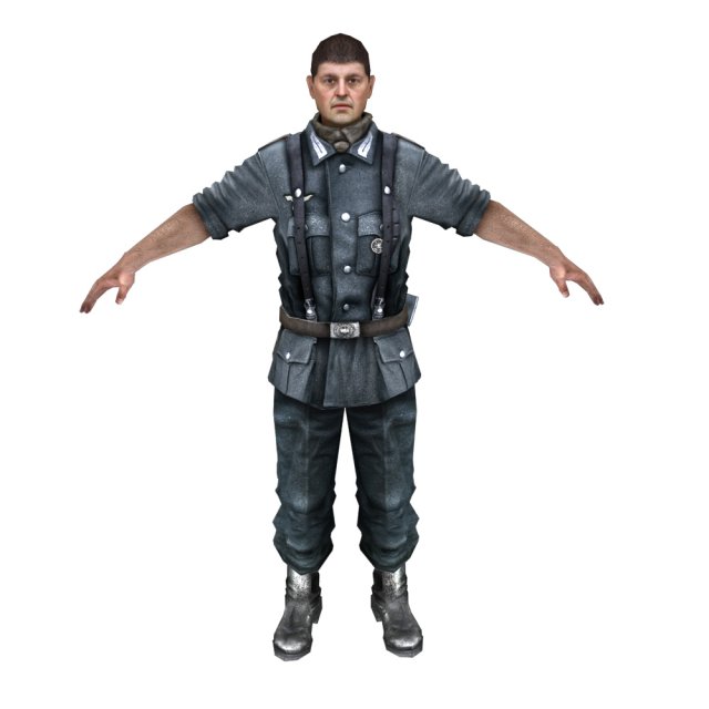 wwii nazi soldier 3D Model .c4d .max .obj .3ds .fbx .stl .blend 