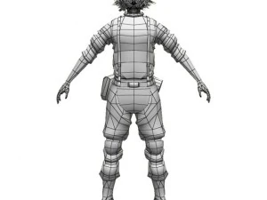 woman soldier 3D Model