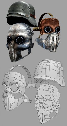 nazi mask and helmet Modelo 3D .c4d .max .obj .3ds .fbx .stl .blend 