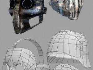 nazi mask and helmet 3D Модель