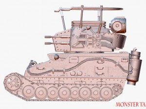 carro armato mostruoso Modello 3D