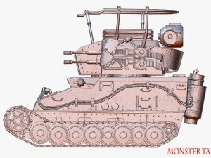 carro armato mostruoso Modello 3D