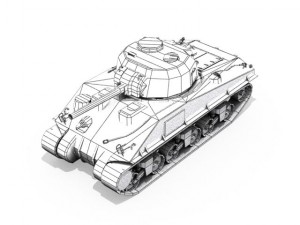 m4 sherman tank 3D Model