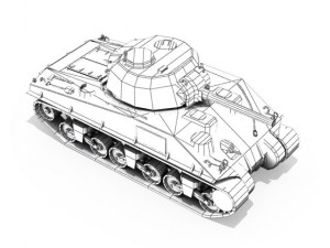 m4 sherman tank 3D Model