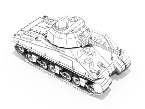 m4 sherman tank 3D Model