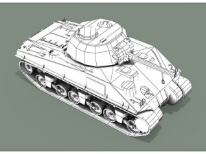 m4 sherman tank 3D Model