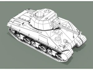 m4 sherman tank 3D Model