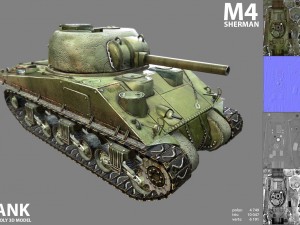 m4 sherman tank Modello 3D